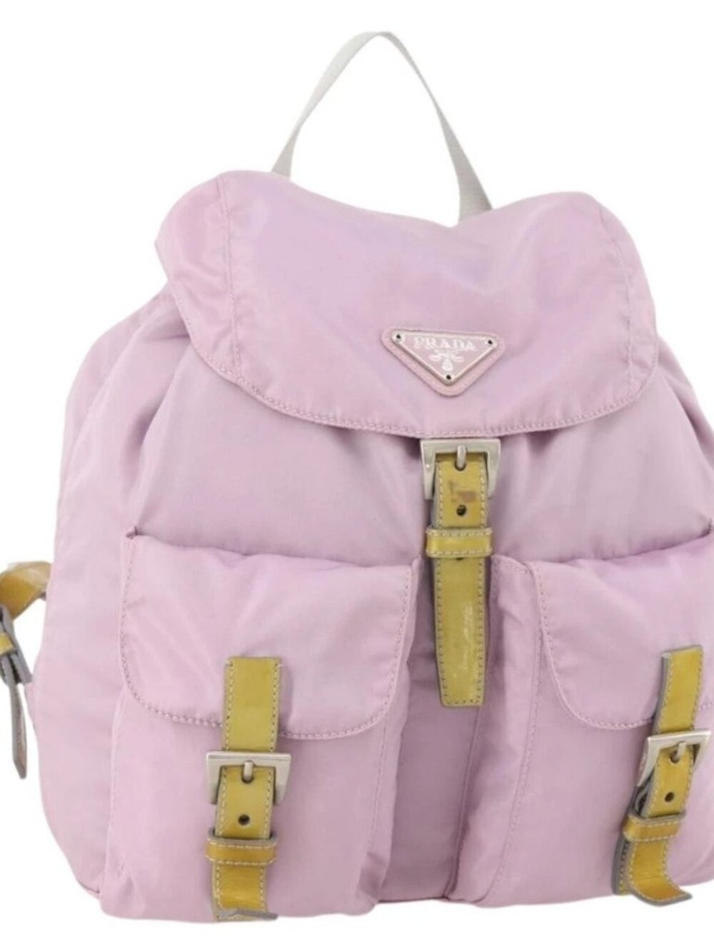 PRADA Backpack Nylon Pink Silver Auth YKZ194
